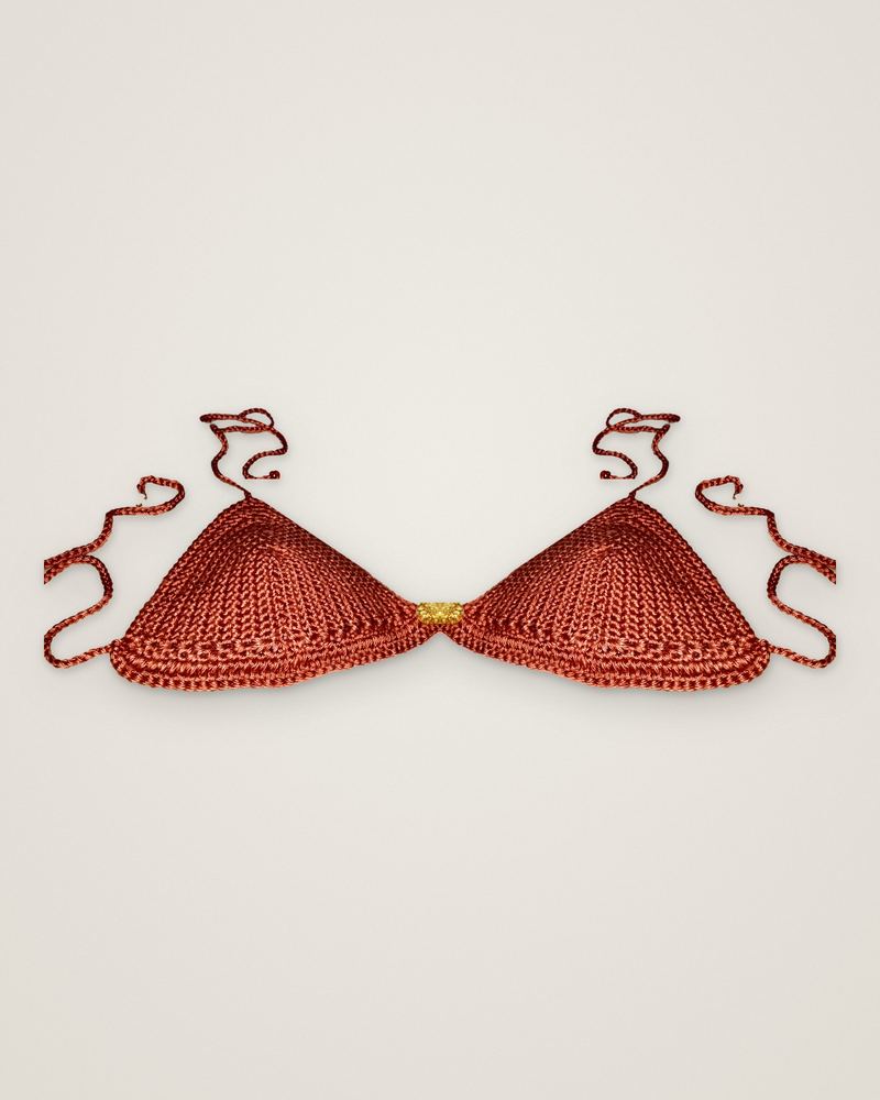 Amber bikini top, flat