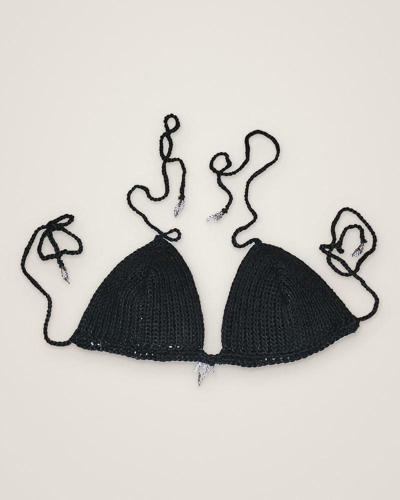 Midnight bikini top, flat