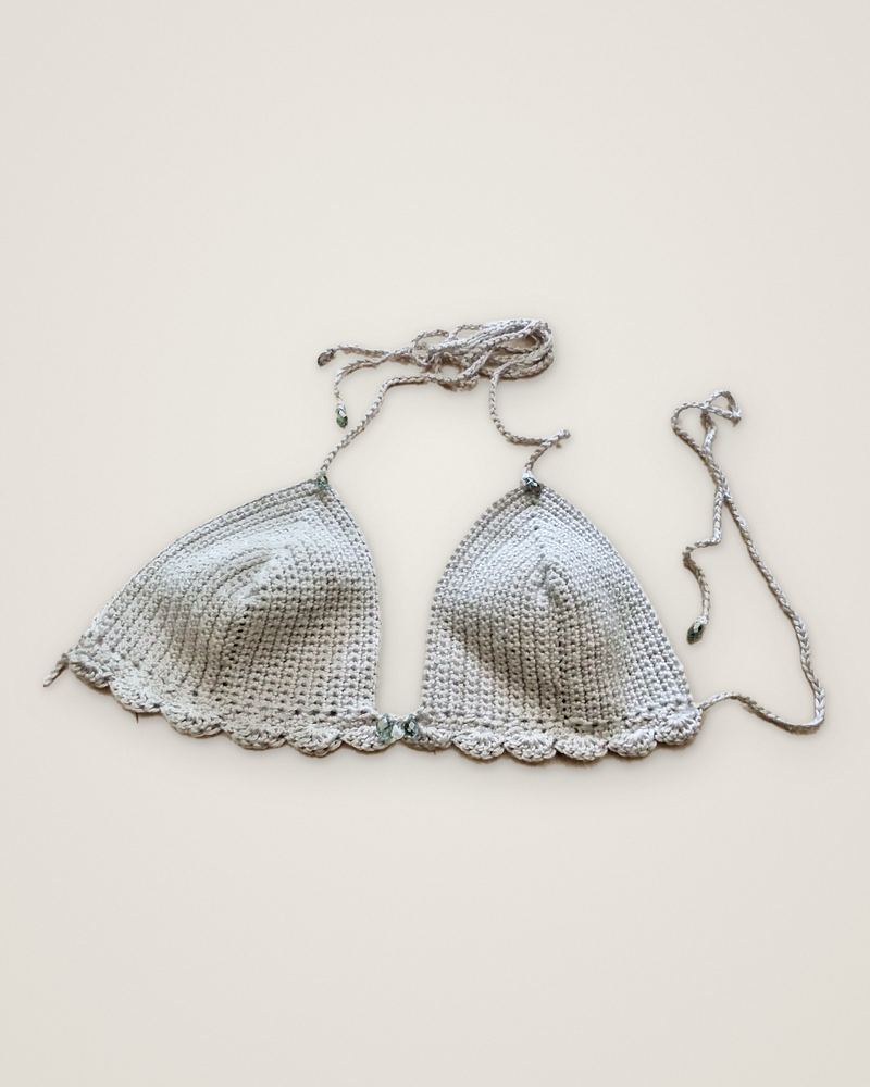 Crystal bikini top, flat