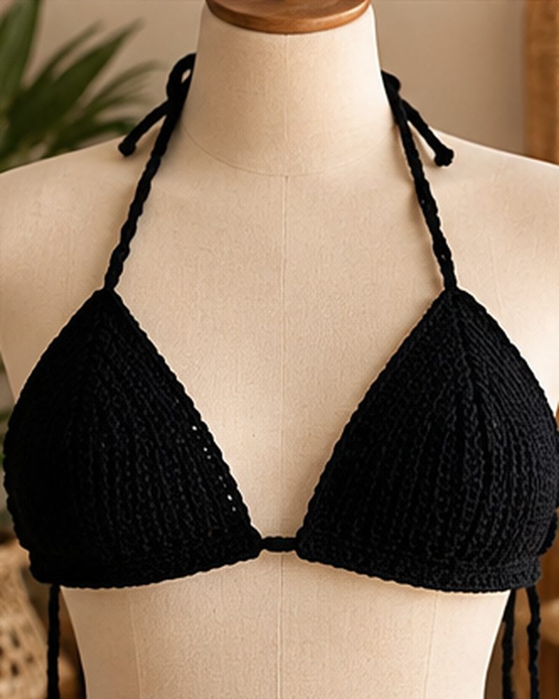 Midnight bikini top, styled