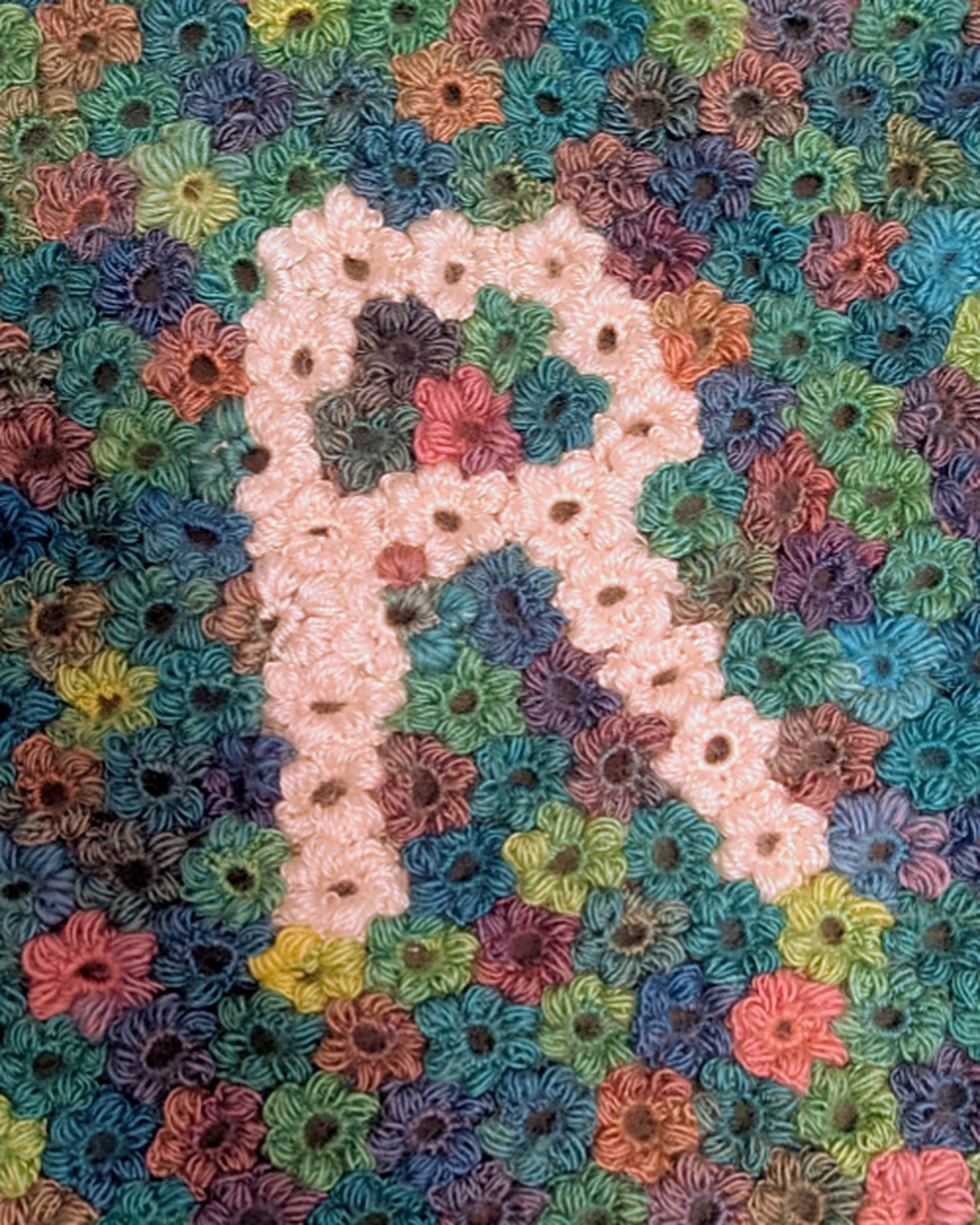 Wildflower initial blanket, close-up