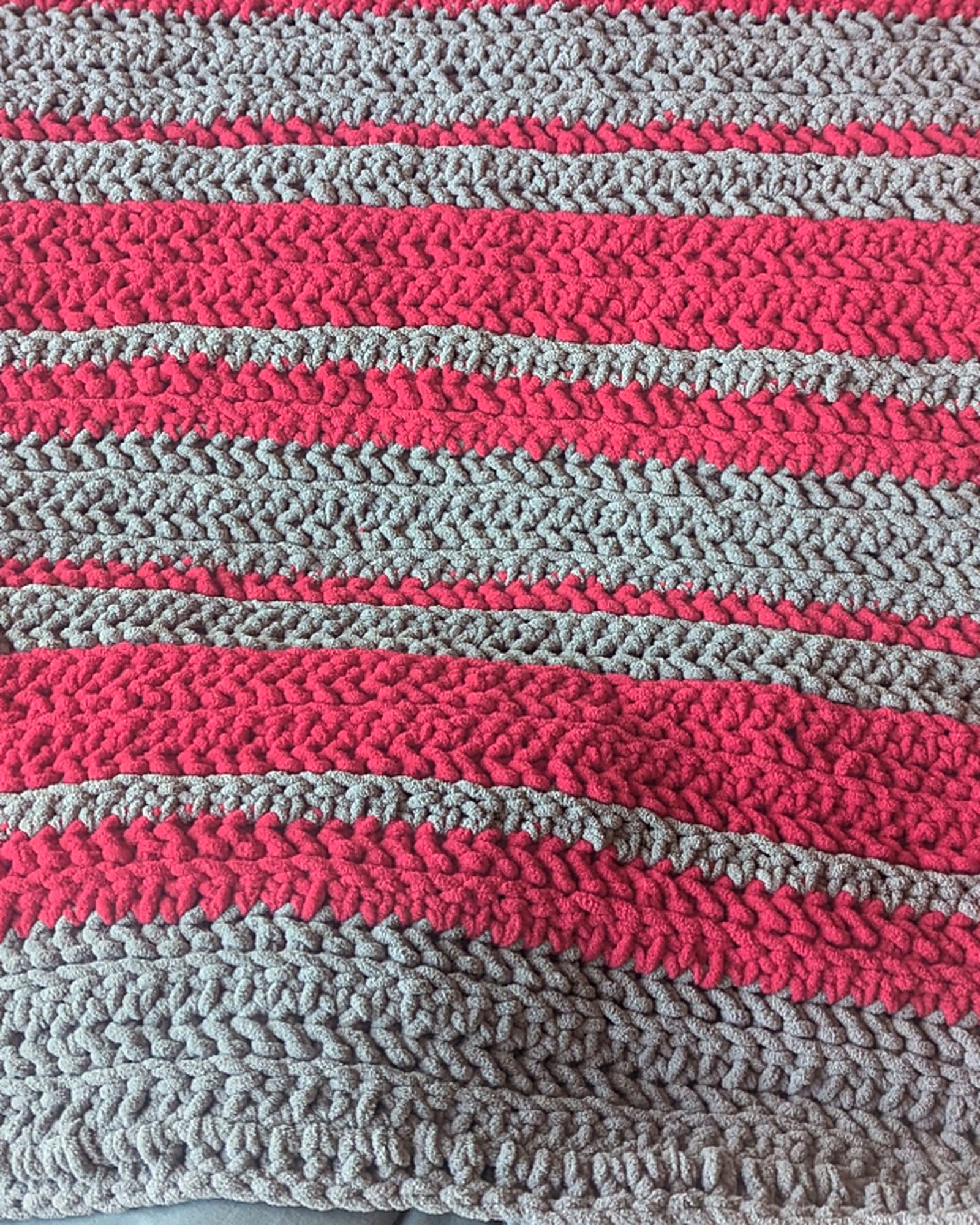 Rose & slate stripe blanket