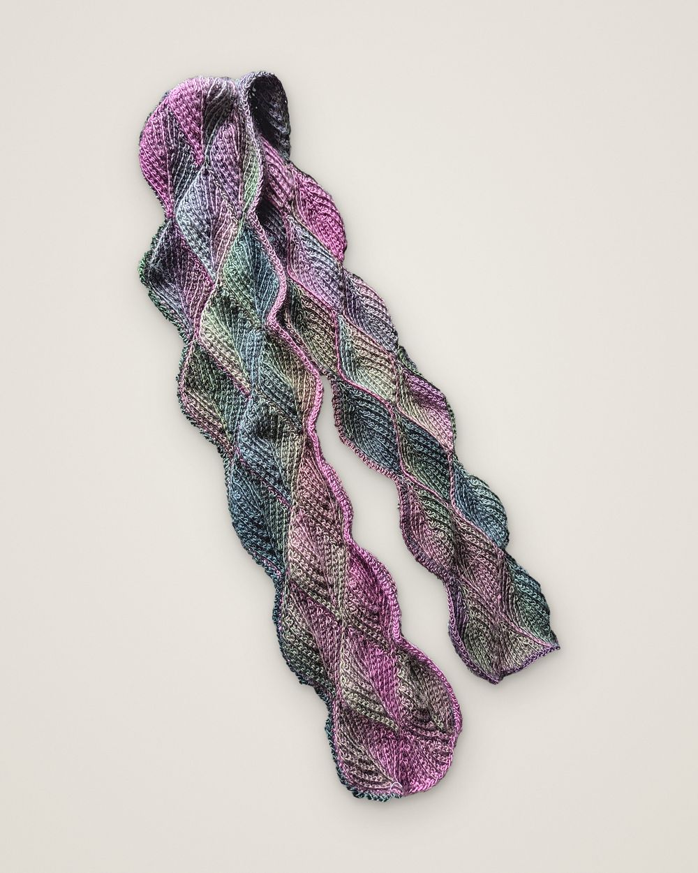 Twilight wave scarf, flat