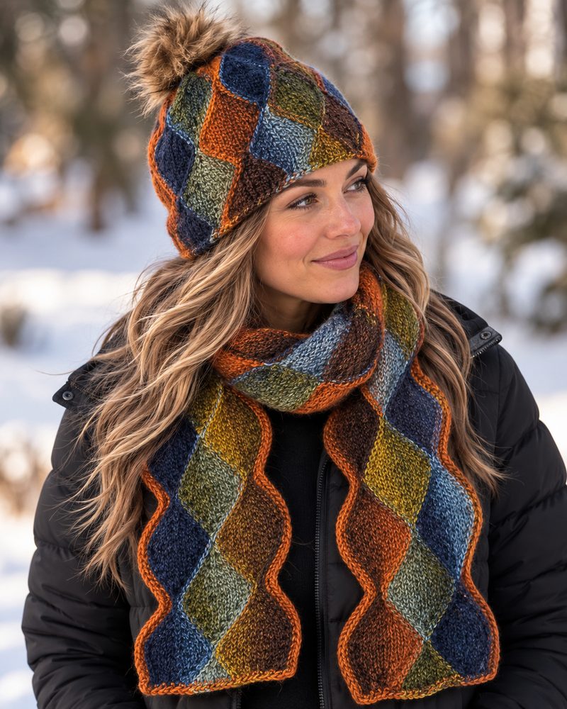 Woodlands hat & scarf set