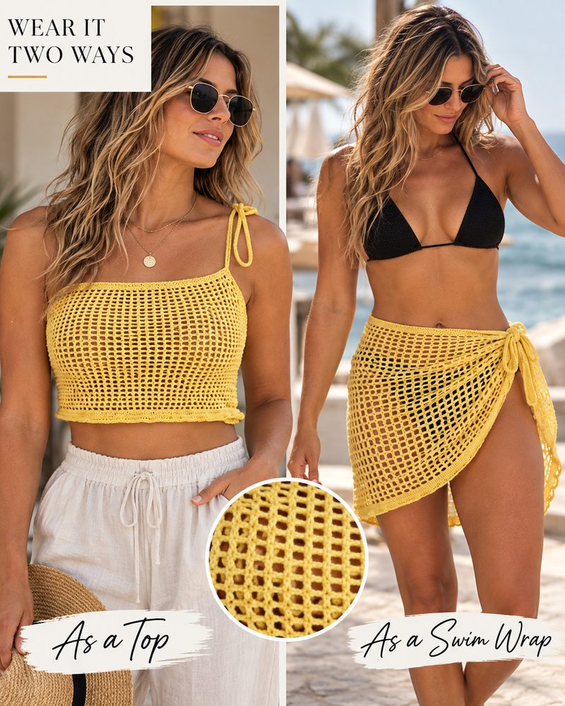 Butter mesh wrap, two ways (AI-generated model photo)
